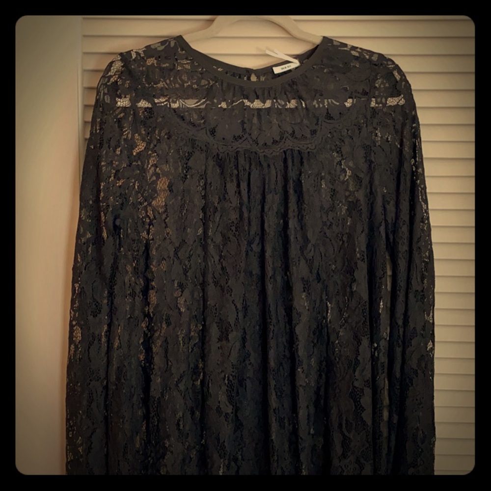 Boho lace black dress
